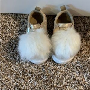 Baby Gap Gold Pom Pom Slip Ons